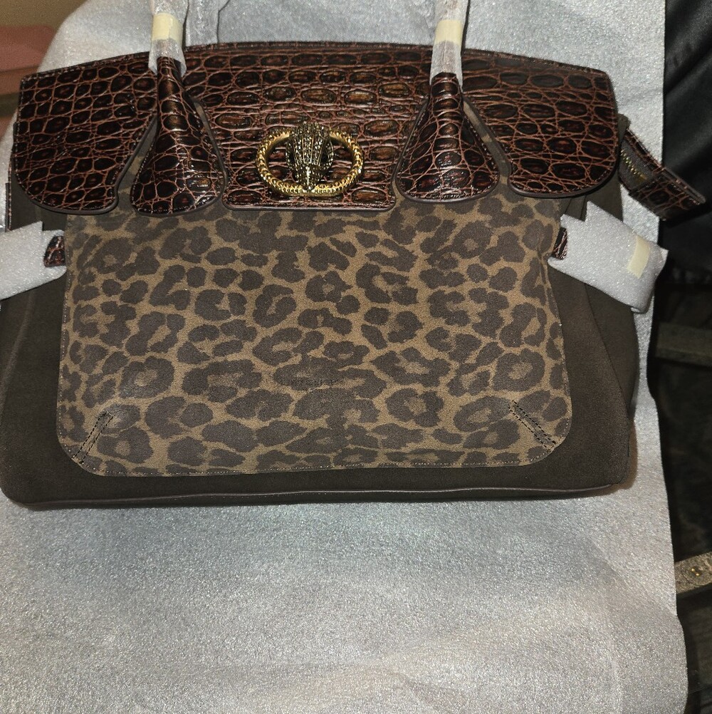 Kurt Geiger Chelsea Tote Animal Print Suede
